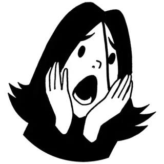 😱 urlo, paura, shock, donna, emozione, sorpresa, panico telegram sticker
