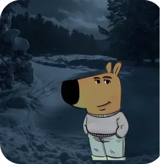 🌌 Kreskówka, Pies, Zima, Śnieg, Zwierzę telegram sticker