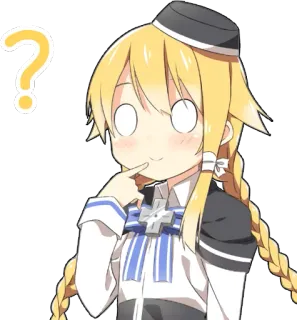 ❓ อนิเมะ, คำถาม, คิด, ผู้หญิง, สติกเกอร์ telegram sticker