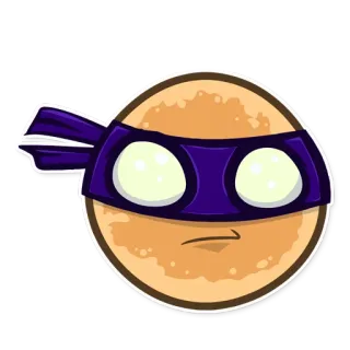 ⭐ Ninja, Mặt nạ, Nhân vật, Hoạt hình, Sticker, Tím, Khuôn mặt, Bột telegram sticker
