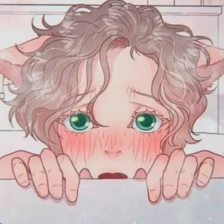 🥺 Аниме, Манга, Кошачьи ушки, Мило, Мультфильм, Иллюстрация, Фанатское творчество whatsapp sticker