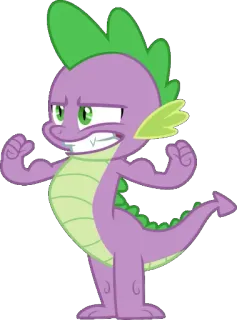 💪 Spike My Little Pony Dibujos animados, Dragón, Músculo, Fuerza, Personaje telegram sticker