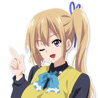 👆 Anime, Menina, Desenho animado, Bonito, Personagem, Piscadela telegram sticker