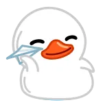 ✈ canard, avion en papier, mignon, animal, dessin animé telegram sticker