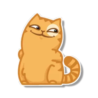 😋 gato, naranja, sonrisa burlona, animal, dibujos animados, lindo telegram sticker