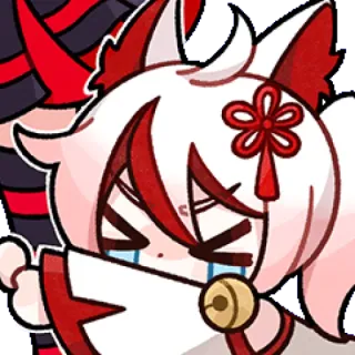 😭 anime, fox, cute, kawaii, animal, sticker telegram sticker