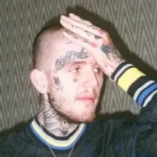 🤦 Lil Peep CryBaby Lil Peep, рэпер, музыкант, тату, портрет telegram sticker