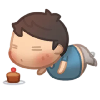 🤢 Cartoon, Dessert, Eten, Cupcake, Personage, Leuk, Zoet telegram sticker