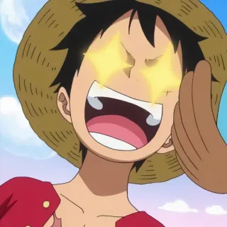 ✖️ Monkey D. Luffy One Piece Anime, One Piece, Monkey D. Luffy, Emocionado, Feliz, Dibujos animados whatsapp sticker
