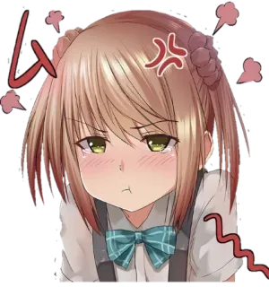 😠 anime, meisje, boos, cartoon, schattig telegram sticker