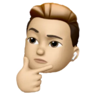 🤔 думающий, эмодзи, голова, аватар telegram sticker