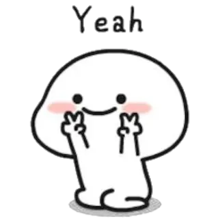 ✌ Yeah милый, мультяшный, знак мира, согласие, одобрение telegram sticker