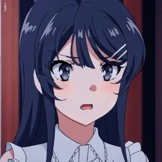 😡 Mai Sakurajima Rascal Does Not Dream of Bunny Girl Senpai 动漫, 女孩, 制服, 可爱, 樱岛麻衣, 青春猪头少年 telegram sticker