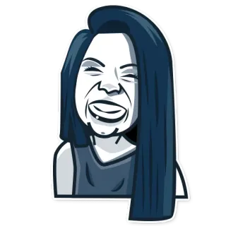 😁 여자, 소녀, 얼굴, 초상화, 만화, 스티커 telegram sticker