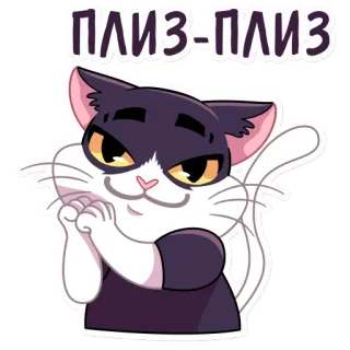 🙏 ПЛИЗ-ПЛИЗ кот, милый, умоляющий, просит, русский, пожалуйста, котик telegram sticker