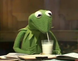 😶 Kermit Kermit la rana, Bebiendo, Meme, Marioneta, Los Muppets, Jim Henson telegram sticker