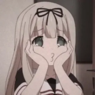😙 anime, dziewczyna, smutny, słodki, manga telegram sticker