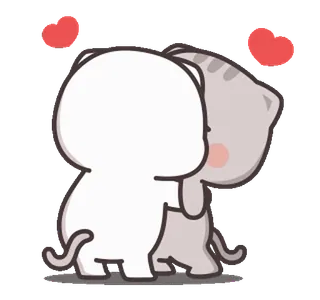 ⭐️ cat, hug, love, heart, cute, affection telegram sticker