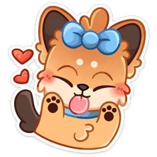 ☺ chien, chiot, mignon, dessin animé, animal, kawaii telegram sticker