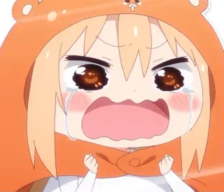 😭 Umaru Doma Himouto! Umaru-chan Аниме, Плакать, Плачущий, Злой, Эмоциональный telegram sticker