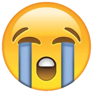 😭 emoji, crying, sad, face, yellow telegram sticker