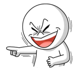 😆 Kartun, Tertawa, Menunjuk, Emoji, Lucu, Humor telegram sticker