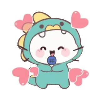 🥰 귀여운, 카와이, 동물, 만화, 스티커 telegram sticker