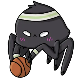 🏃‍♂ ragno, pallacanestro, cartone animato, carino, sport, esercizio telegram sticker