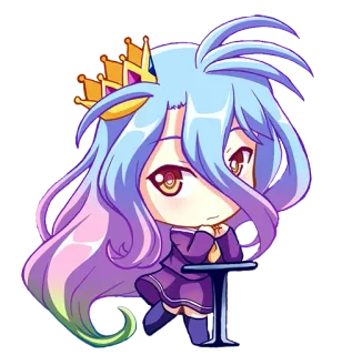😏 Shiro No Game No Life Anime, Chibi, Słodkie, Shiro, No Game No Life, Postać telegram sticker