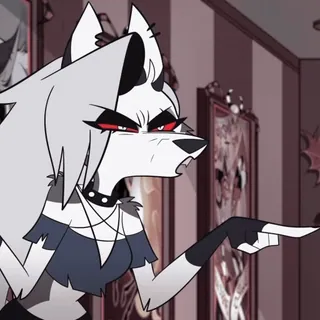 🤬 Loona Helluva Boss カートゥーン, Loona, Helluva Boss, 擬人化, 狼, アニメ telegram sticker