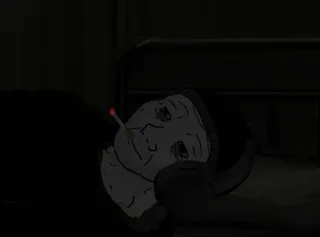 🚬 smoking, cigarette, dark, depressed, worn out telegram sticker