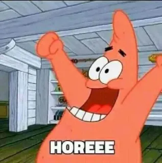 😃 Patrick Star Spongebob Squarepants HOREEE patrick star, spongebob, kreskówka, śmieszne, mem telegram sticker