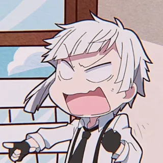😠 Atsushi Nakajima Bungou Stray Dogs Anime, Manga, Enojado, Dibujos animados, Chibi whatsapp sticker