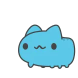 👋 chat, mignon, bleu, dessin animé, animal, autocollant whatsapp sticker