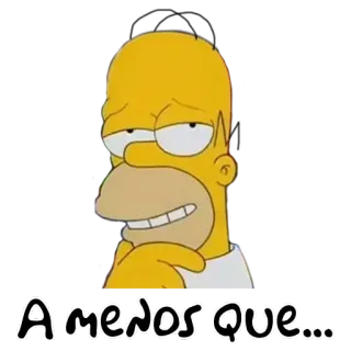 🌝 Homer Simpson The Simpsons A menos, que... Homer Simpson, I Simpson, cartone animato, animato, spagnolo, pensieroso telegram sticker