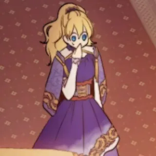 🪜 Anime, Chica, Dibujos animados, Vestido, Pelo rubio telegram sticker