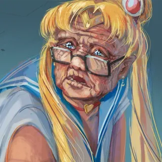 🌕 Sailor Moon Sailor Moon, Anime, Manga, Ancien, Fan art, Vintage telegram sticker