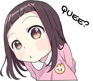🧐 QUEE? Anime, Mädchen, Frage, Chibi, Süß, Lustig, Ausdruck whatsapp sticker