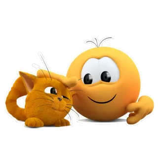 😻 อีโมจิ, แมว, สัตว์เลี้ยง, สีส้ม, น่ารัก, ตลก telegram sticker