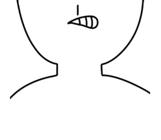 ⚪️ Cartoon, Minimaliste, Personnage, Dessin, Simple, Visage whatsapp sticker