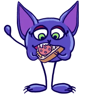 🍔 morcego, sanduíche, desenho animado, animal, fofo, lanche telegram sticker