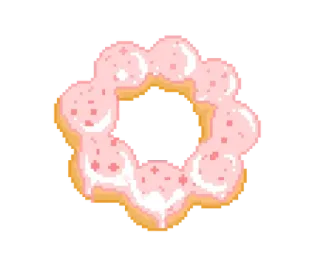 💓 donut, food, sweet, dessert, pink, mochi donut telegram sticker