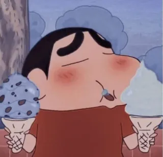 🍦 Shin-chan Crayon Shin-chan การ์ตูน, อนิเมะ, ไอศกรีม, เด็ก, กิน telegram sticker