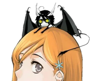 😶 Orihime Inoue Bleach Anime, Manga, Chibi, Chauve-souris, Orihime, Inoue telegram sticker