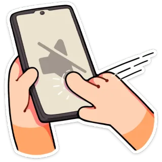 🔇 muet, volume off, silence, smartphone, communication, couper son telegram sticker