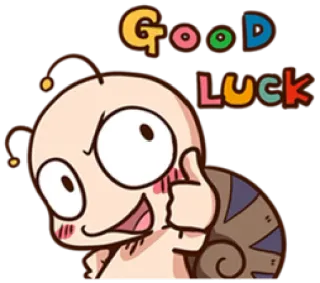 🍀 Good Luck Viel Glück, Schnecke, Daumen hoch, Cartoon, Ermutigung, Positiv telegram sticker
