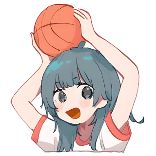 😁 Gadis anime, Bola basket, Lucu, Kawaii, Manga, Olahraga, Kartun, Karakter whatsapp sticker