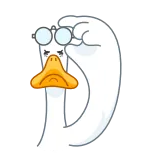 ๐ค duck, goose, binoculars, bird, funny, animal whatsapp sticker