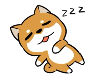 😴 Hund, Tier, Haustier, Shiba Inu, süß, schläfrig, Cartoon whatsapp sticker