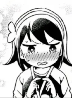 😶 Аниме, Манга, Мультфильм, Девушка, Румянец, Милый telegram sticker